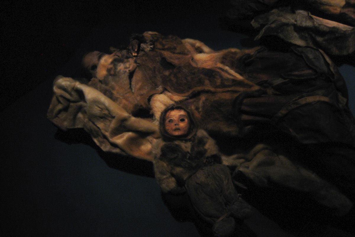 The 500 year old Qilakitsoq mummies in the National Museum of Greenland