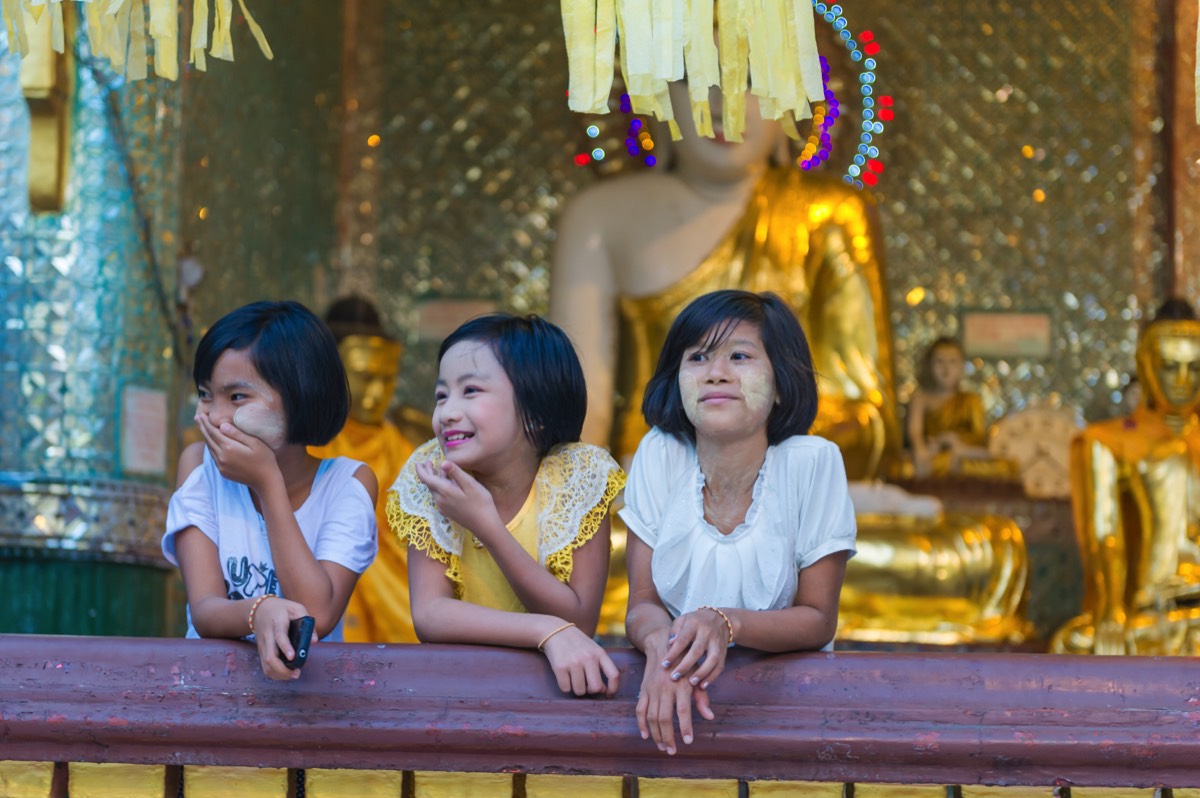 Shwedagon Pagoda is a great place to people watch