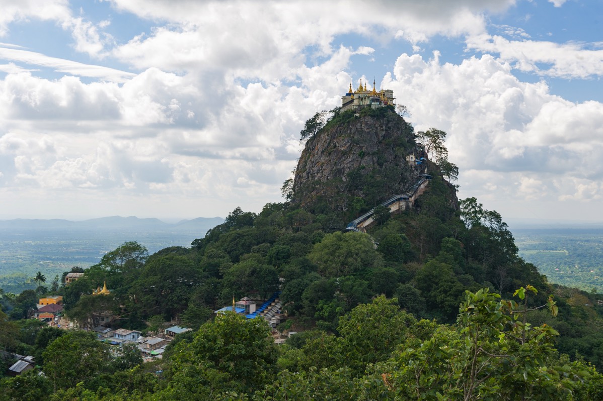 Taung Kalat with its Buddhist monastery and temple complex on Mount Popa