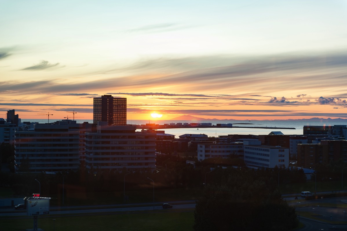 Summer sunset in Reykjavík