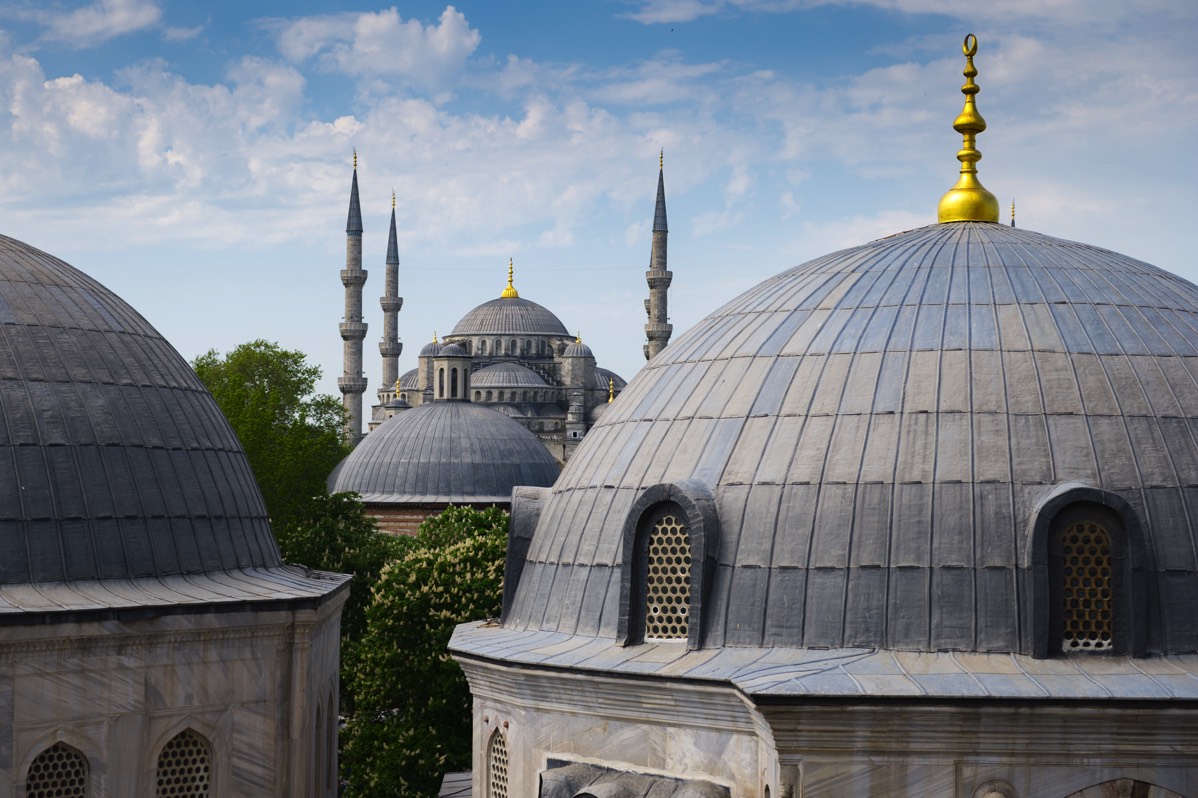 Sultan Ahmet Camii (Blue Mosque) as seen from Ayasofya (Hagia Sophia)